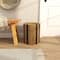 Brown Banana Leaf Handmade Linear Wrapped Accent Table with Navy Stripes